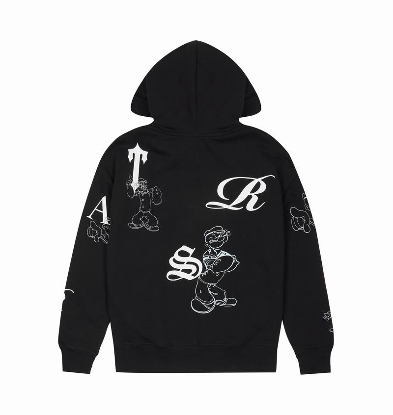 Black Trapstar x Iceberg Embroidered and Printed Popeye Men's Hoodie | PKDJOG-079