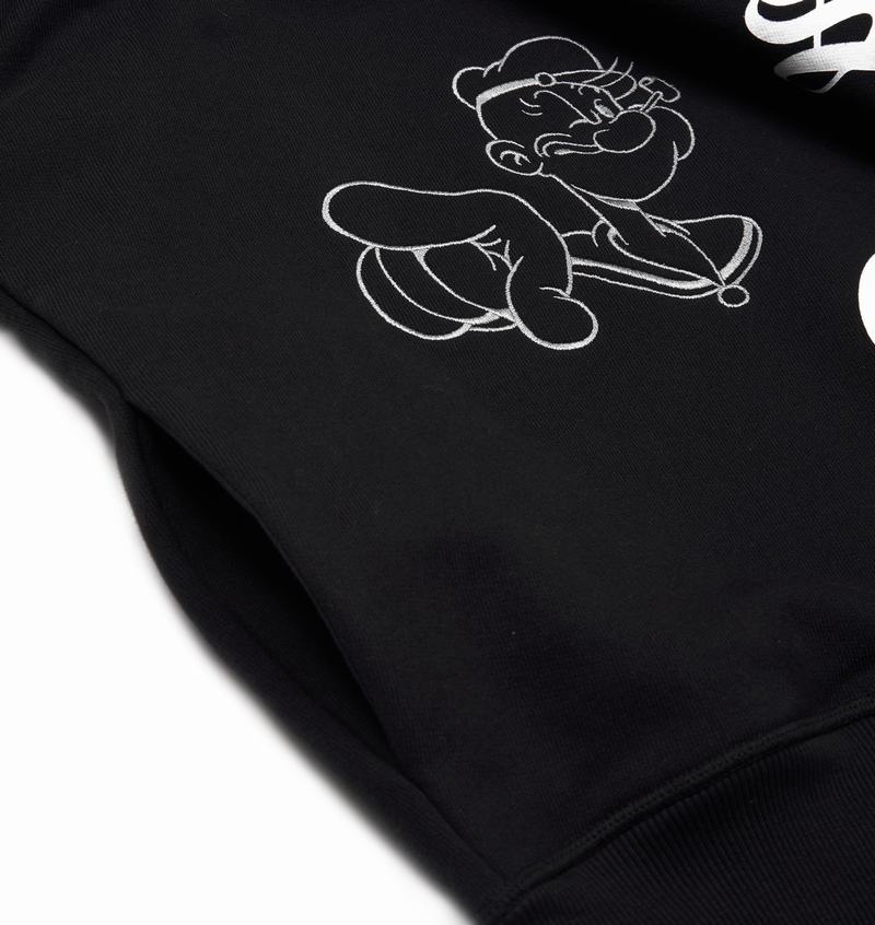 Black Trapstar x Iceberg Embroidered and Printed Popeye Men's Hoodie | PKDJOG-079