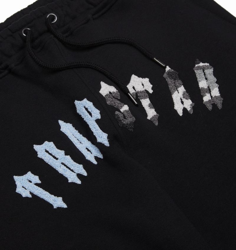 Black / Blue Camo Trapstar Irongate Chenille Arch Hooded Men's Tracksuits | VOIUJZ-072