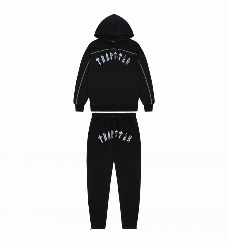 Black / Blue Camo Trapstar Irongate Chenille Arch Hooded Men\'s Tracksuits | VOIUJZ-072