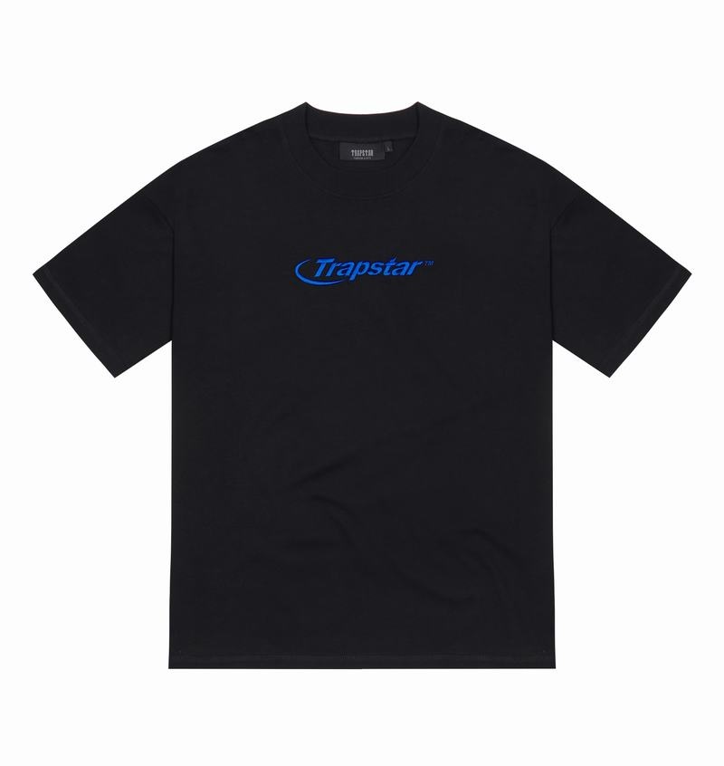 Black / Blue Trapstar Hyperdrive Embroidered Tee Men\'s T Shirts | ZIQYGS-482