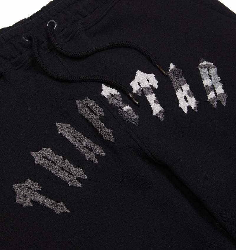 Black / Grey Camo Trapstar Irongate Chenille Arch Hooded Men's Tracksuits | BZMAVY-042