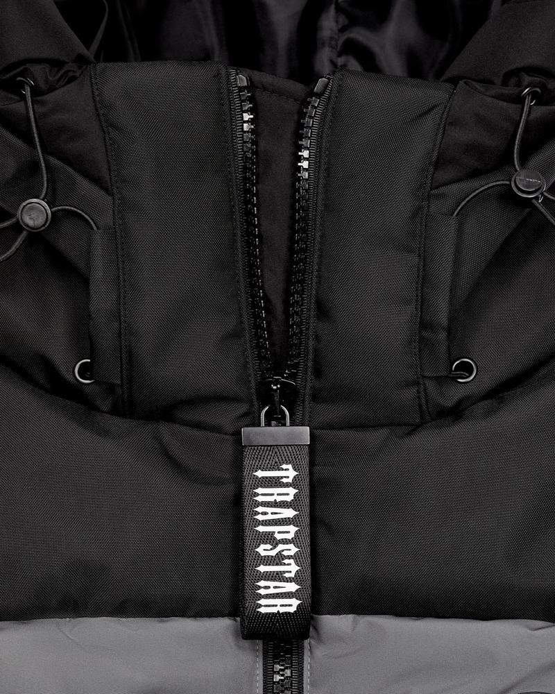 Black / Grey Trapstar Decoded AW23 Puffer Men's Jackets | JUMSFD-243