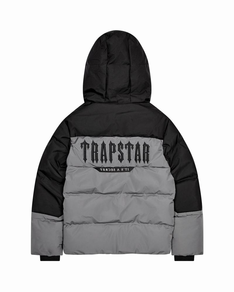 Black / Grey Trapstar Decoded AW23 Puffer Men's Jackets | JUMSFD-243