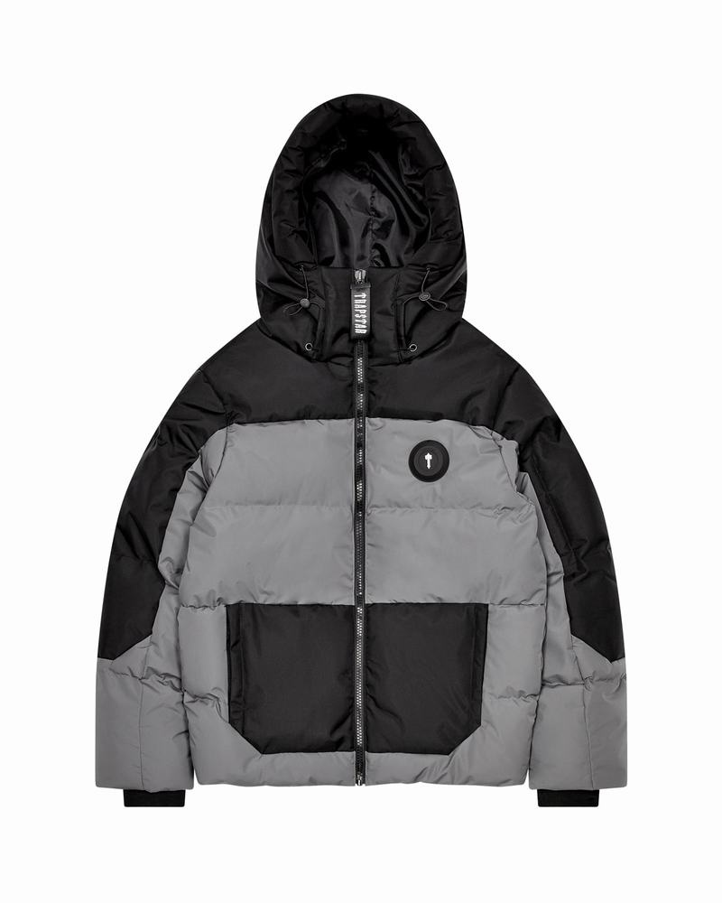 Black / Grey Trapstar Decoded AW23 Puffer Men\'s Jackets | JUMSFD-243