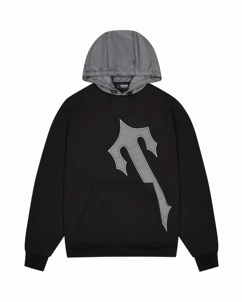 Black / Grey Trapstar Irongate T Hood Men's Tracksuits | SMFWVD-518