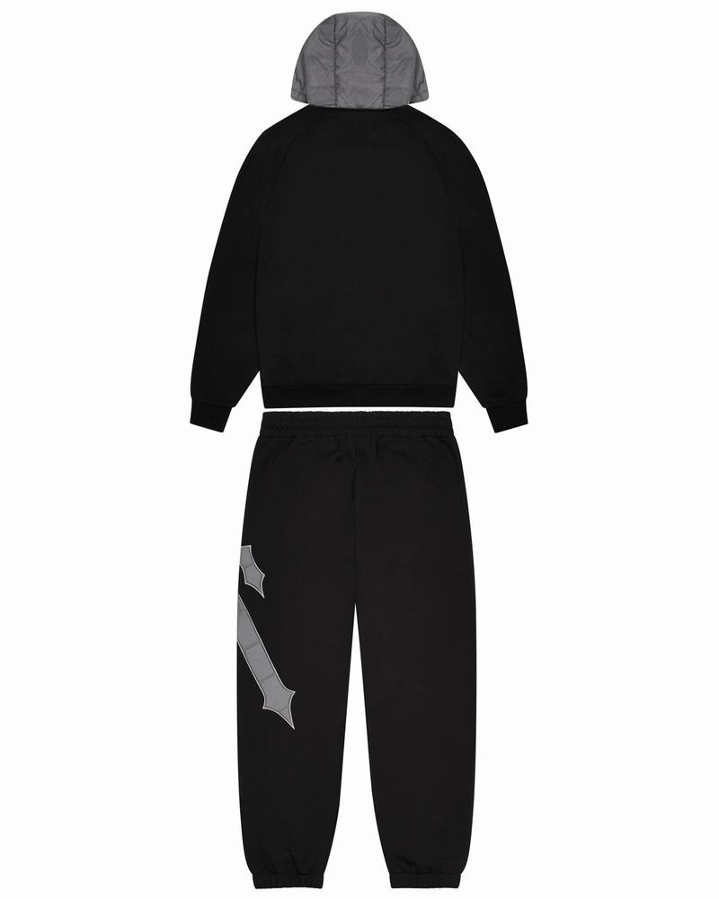 Black / Grey Trapstar Irongate T Hood Men's Tracksuits | SMFWVD-518