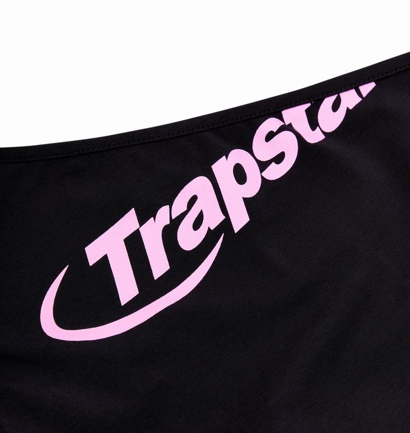 Black / Pink Trapstar Hyperdrive One Shoulder Vest Women's Tops | SOPYGV-174