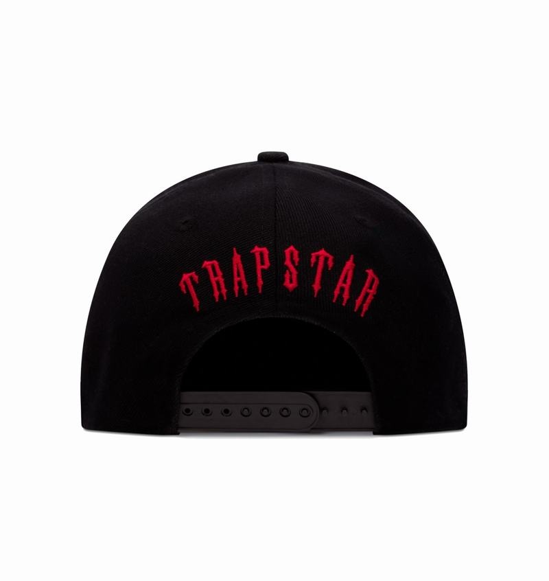 Black / Red Trapstar Irongate Arch Snapback Men's Caps | CTFEZI-697