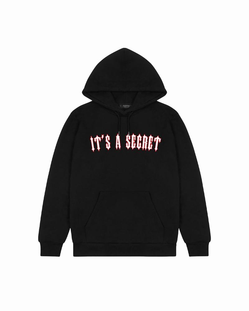 Black / Red Trapstar It\'s a Secret 2.0 Men\'s Hoodie | XWSGUF-074