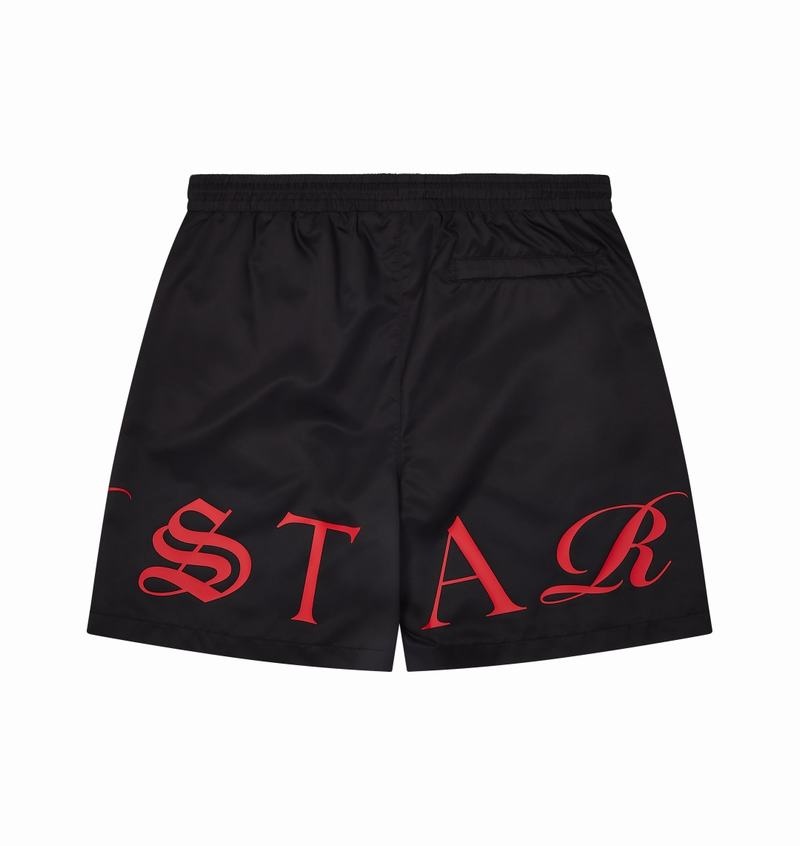 Black / Red Trapstar Script Swimming Shorts Men's Sets | DMYTUW-251