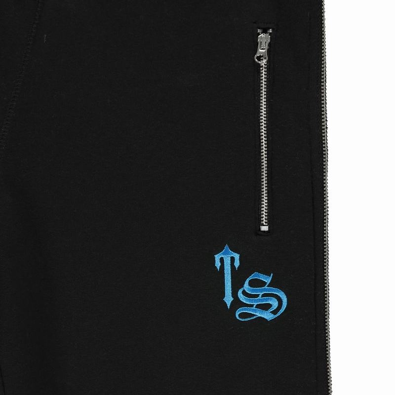 Black / Turquoise Trapstar Script Zip Leg Jogging Women's Pants | RUMWXZ-461