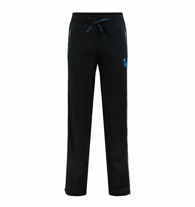 Black / Turquoise Trapstar Script Zip Leg Jogging Women\'s Pants | RUMWXZ-461