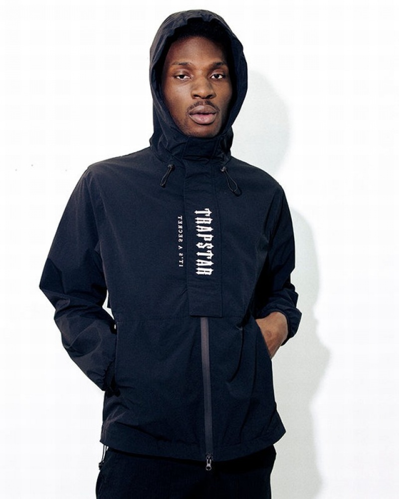 Black / White Trapstar Decoded Windbreaker Men's Jackets | BMHOIX-907