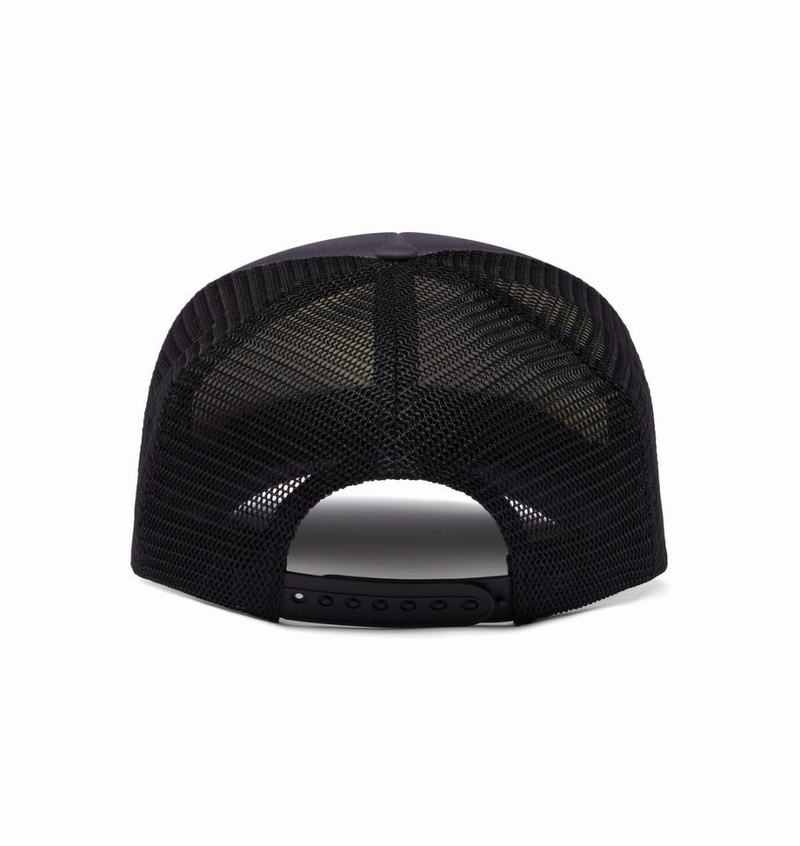 Black / White Trapstar Hyperdrive Blur Trucker Men's Caps | QVKZPF-647