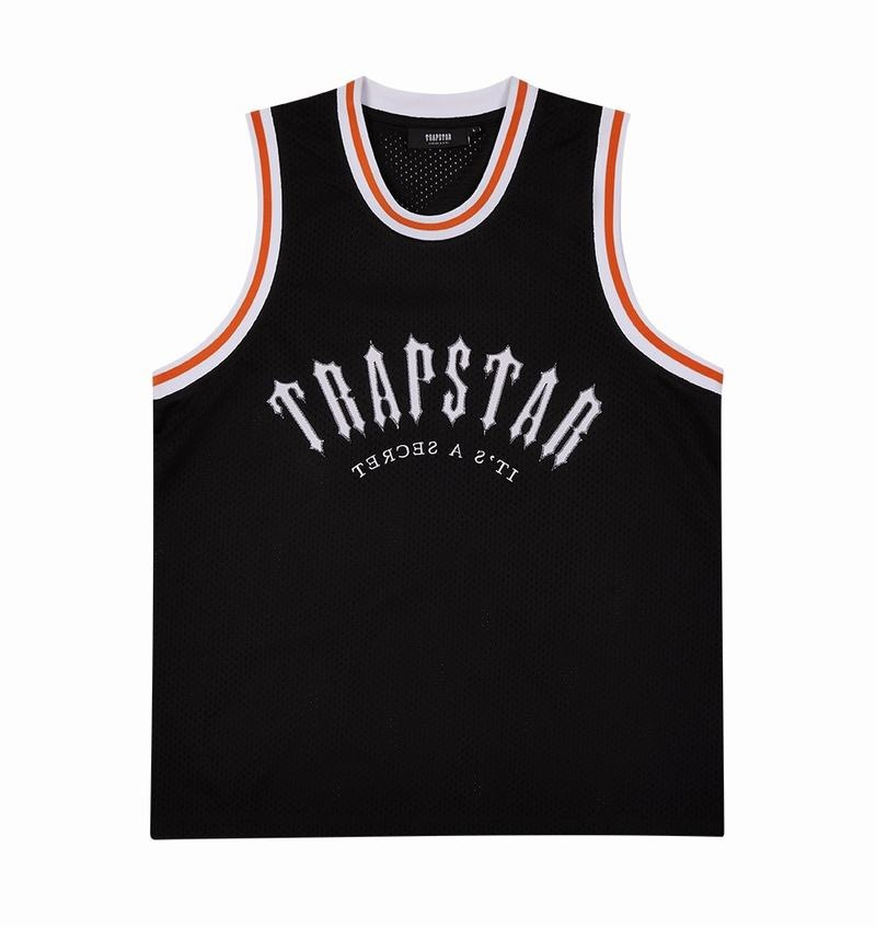 Black / White / Orange Trapstar Irongate Arch Basketball Vest Men\'s T Shirts | LNCUJY-431