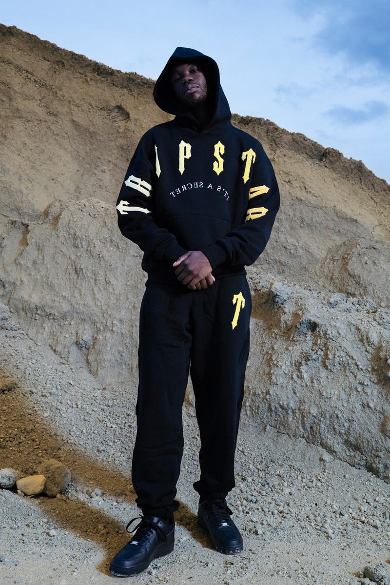 Black / Yellow Trapstar Irongate Arch Chenille 2.0 Men's Tracksuits | WGIQJK-137