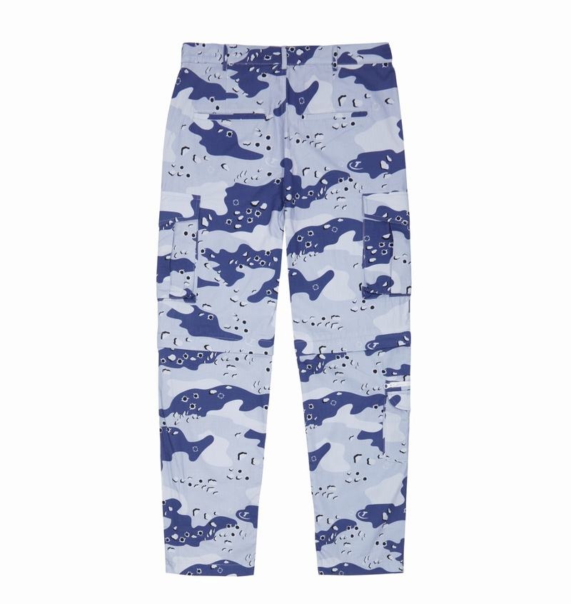 Blue Camo Trapstar Hyperdrive Cargos Men's Pants | XUWOPK-814