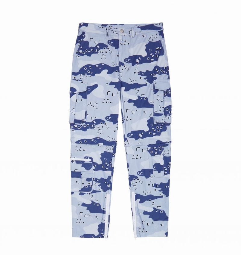 Blue Camo Trapstar Hyperdrive Cargos Men\'s Pants | XUWOPK-814