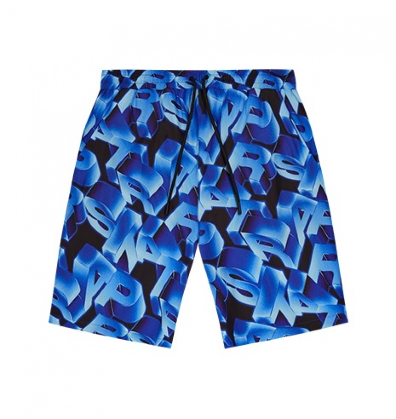 Blue Trapstar 3D Swimming Shorts Men\'s Sets | QUDGRV-374