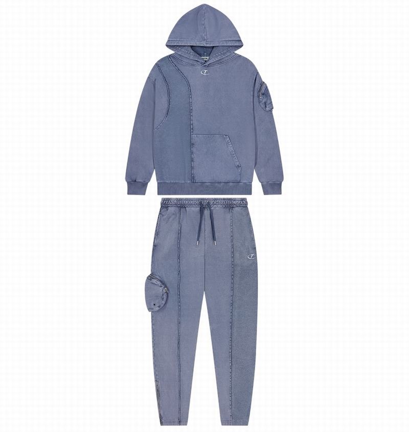 Blue Trapstar Construct Hoodie Men's Tracksuits | ONPQLJ-036