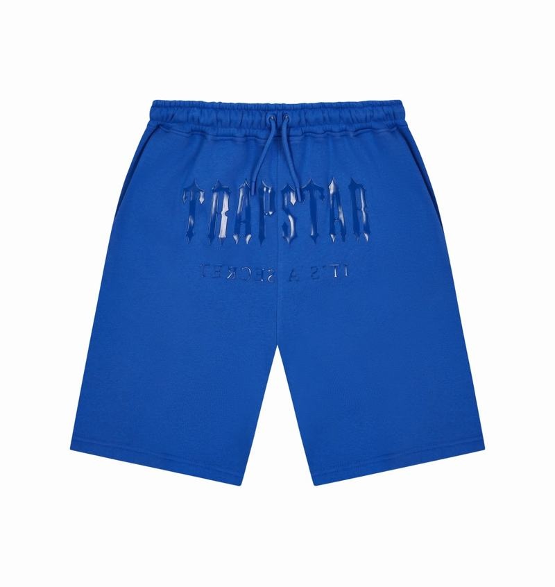 Blue Trapstar Decoded Gel Shorts Men's Sets | QHEKCG-153