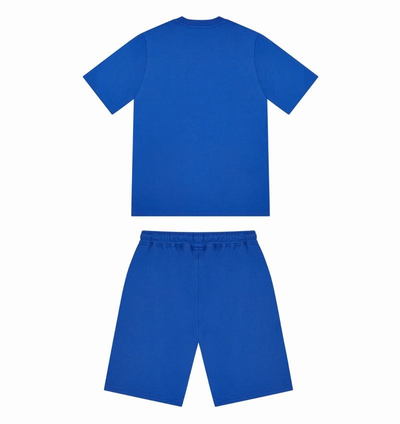 Blue Trapstar Decoded Gel Shorts Men's Sets | QHEKCG-153