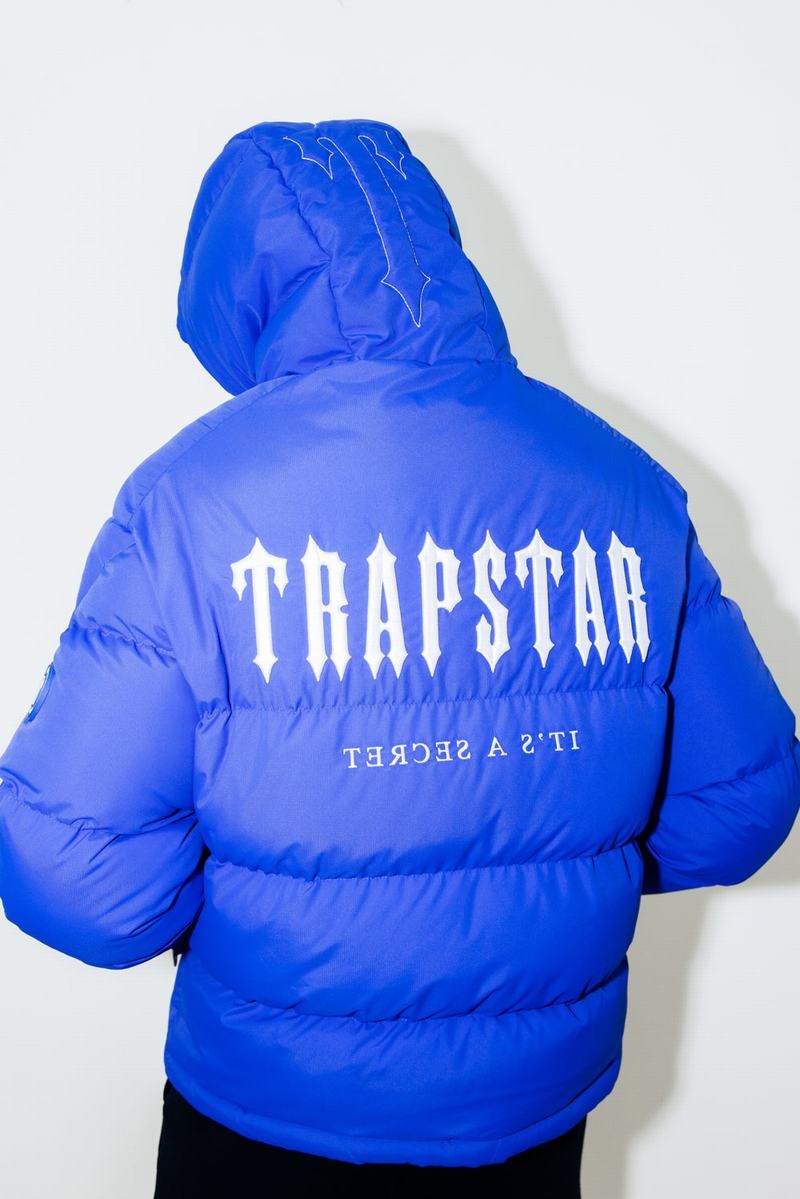 Blue Trapstar Decoded Hooded Puffer 2.0 Men's Jackets | UEKSRF-908