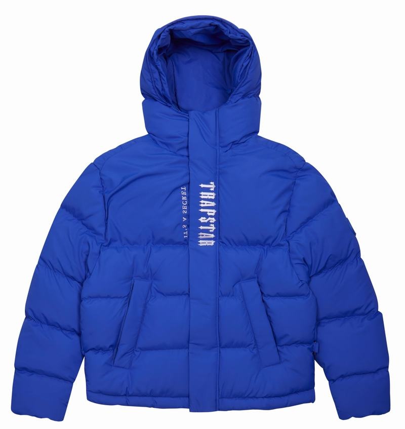 Blue Trapstar Decoded Hooded Puffer 2.0 Men's Jackets | UEKSRF-908