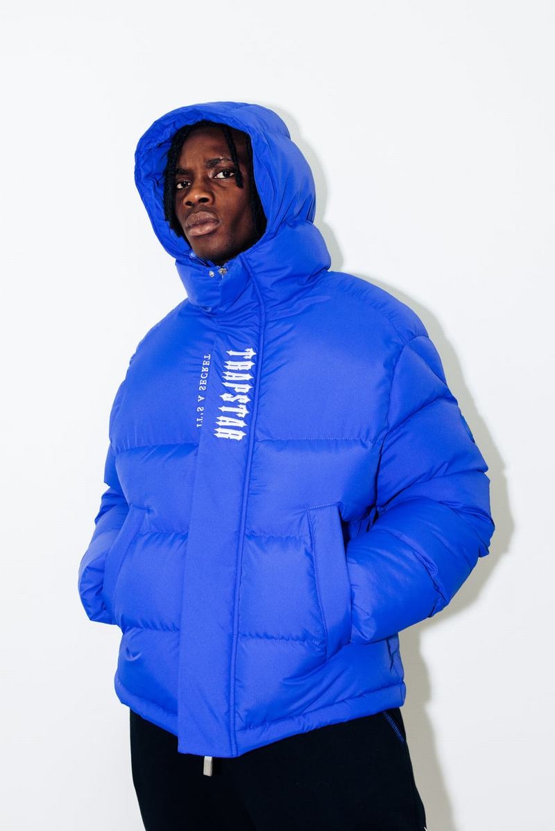 Blue Trapstar Decoded Hooded Puffer 2.0 Men's Jackets | UEKSRF-908