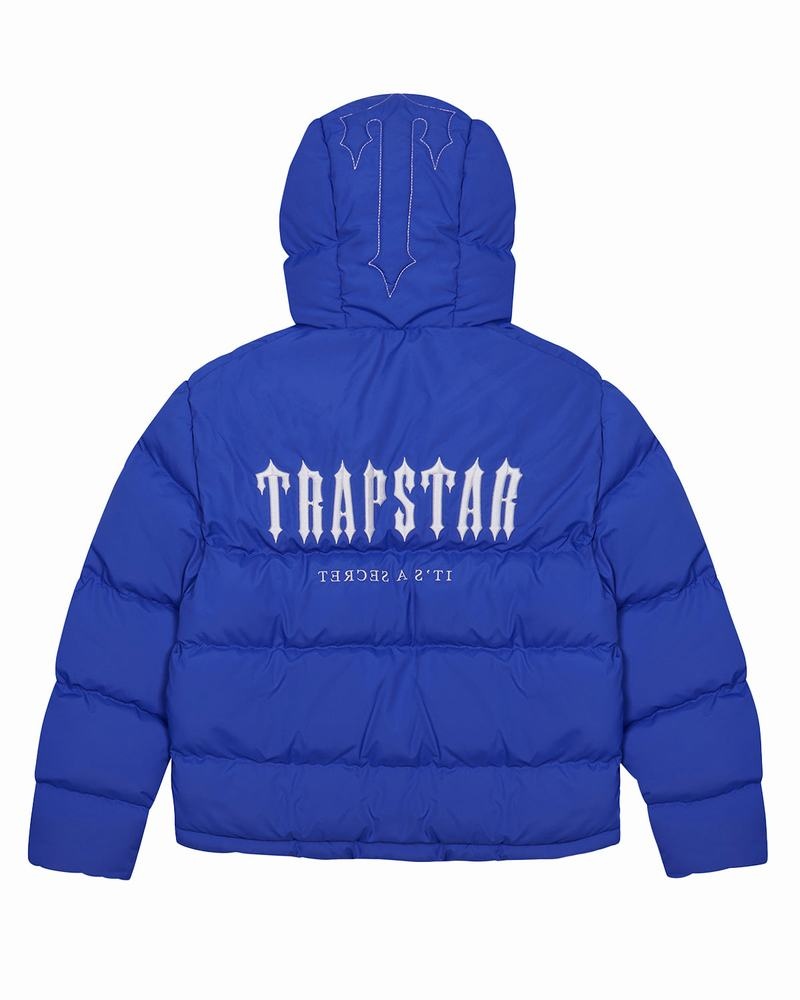 Blue Trapstar Decoded Hooded Puffer 2.0 Men\'s Jackets | UEKSRF-908