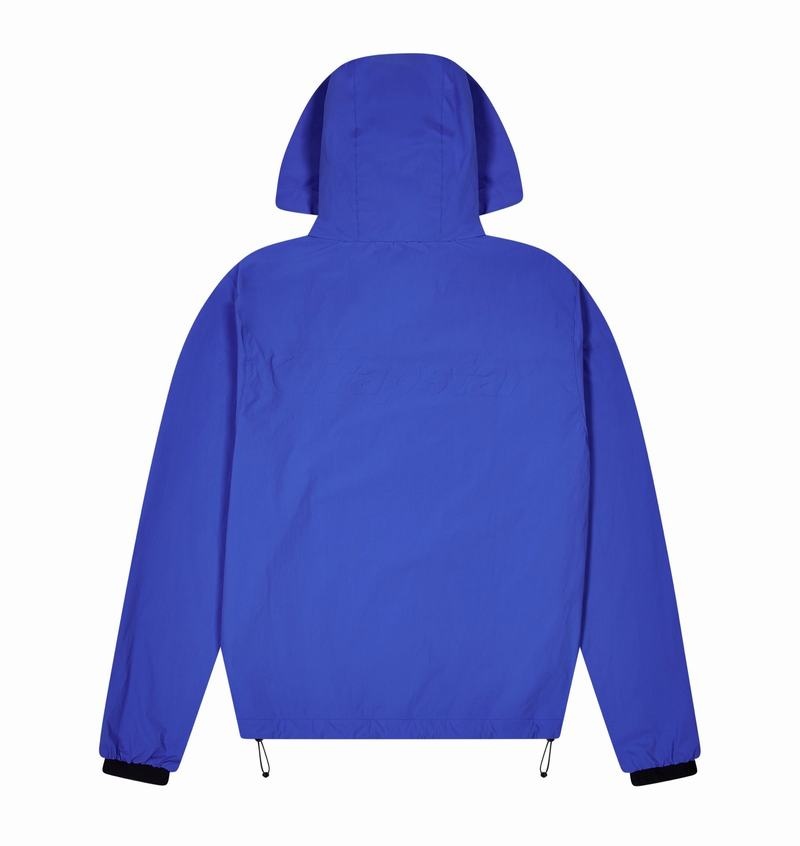 Blue Trapstar Hyperdrive Embossed Windbreaker Men's Jackets | IARBCM-591