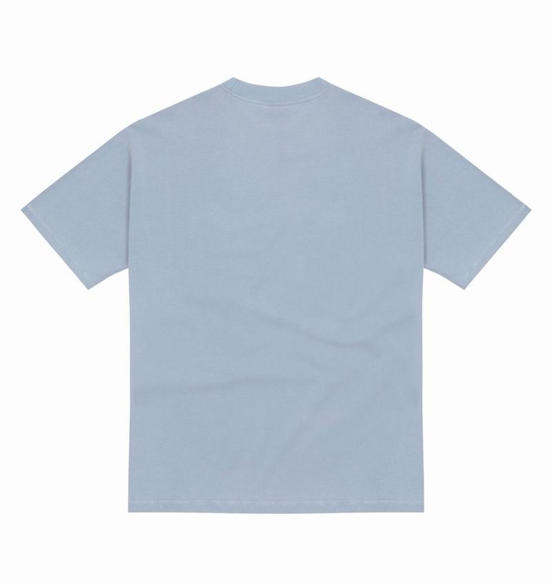 Blue Trapstar Hyperdrive Embroidered Tee Men's T Shirts | DOHVAQ-612