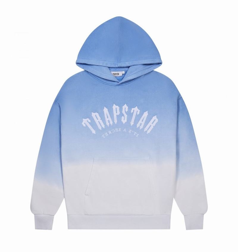 Blue Trapstar Irongate Arch Chenille Hoodie Men's Tracksuits | QEOHYG-701