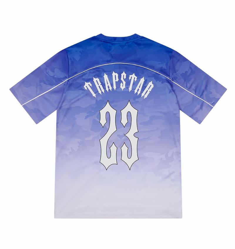 Blue Trapstar Irongate Football Jersey Men's T Shirts | ZKLWFV-913