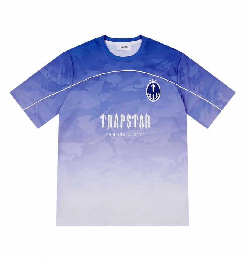 Blue Trapstar Irongate Football Jersey Men\'s T Shirts | ZKLWFV-913