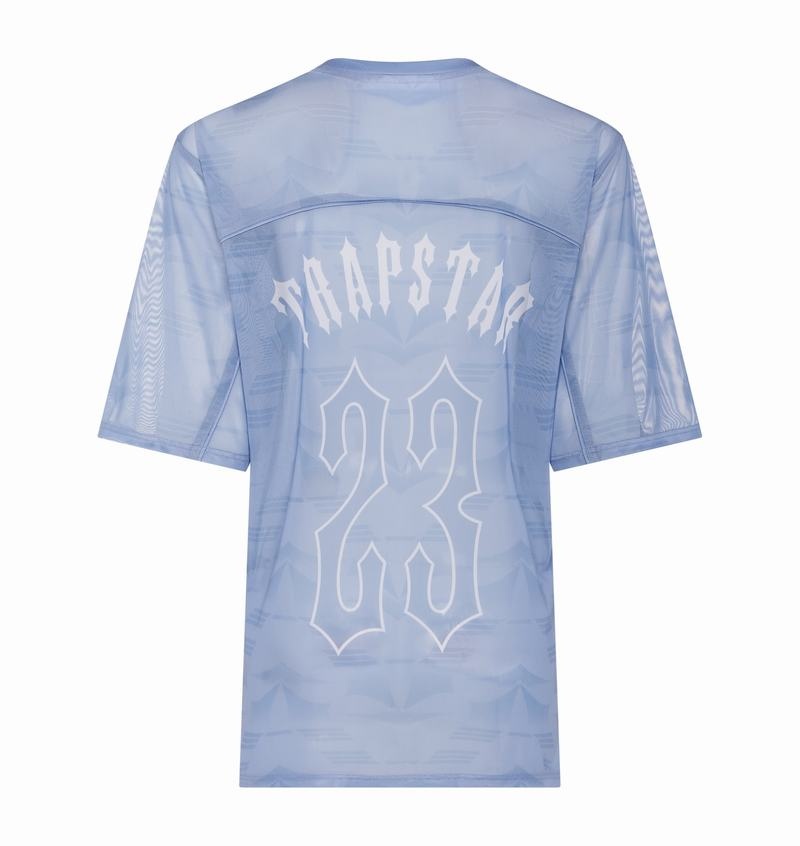 Blue Trapstar Irongate Mesh Football Jersey Women's T Shirts | CAUGNY-164