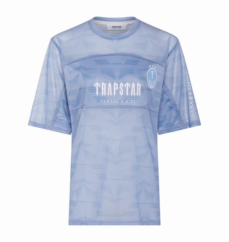 Blue Trapstar Irongate Mesh Football Jersey Women\'s T Shirts | CAUGNY-164