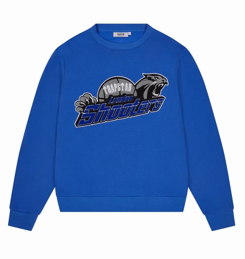 Blue Trapstar Shooters Chenille Crewneck Men\'s Sets | UENOBR-945