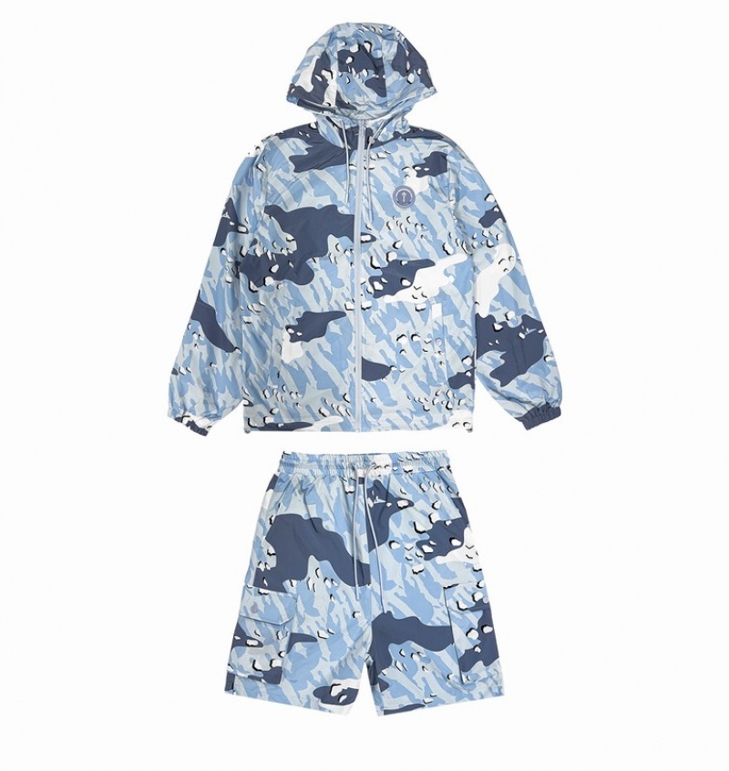 Blue / Camo Trapstar Decoded Camo Men's Jackets | INSUCM-876