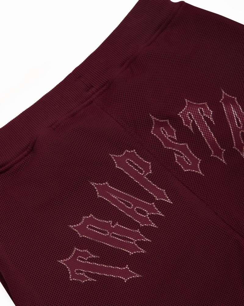 Burgundy Trapstar Mesh Irongate Arch Joggers Women's Tracksuits | SMXLEQ-283