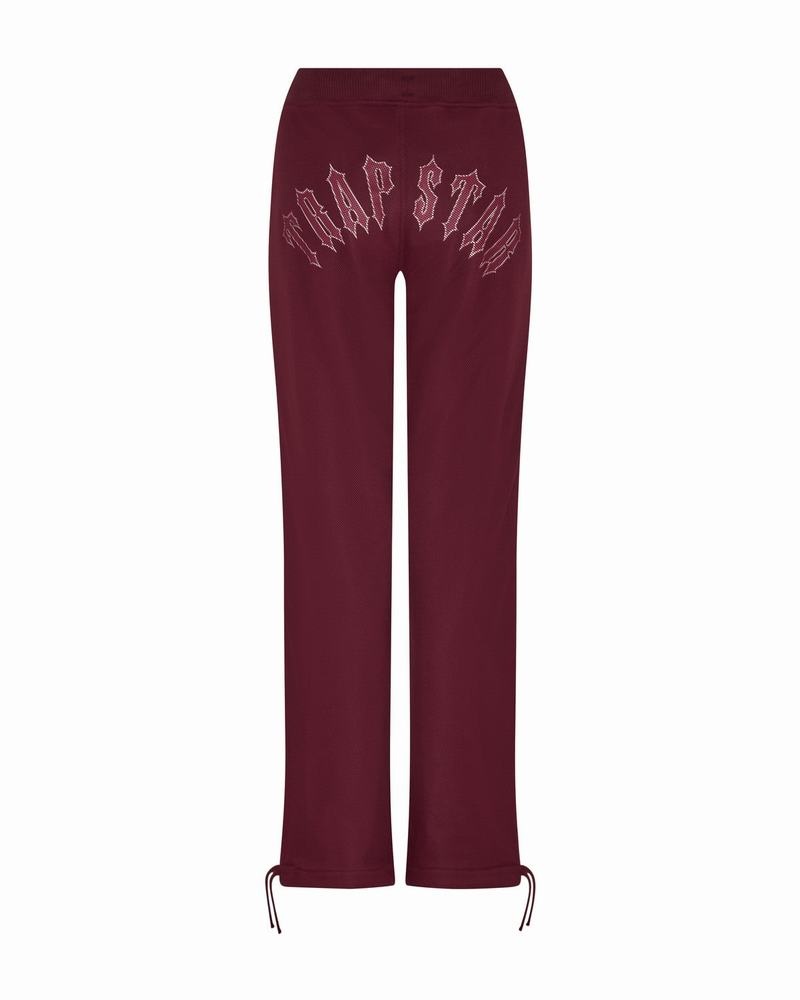 Burgundy Trapstar Mesh Irongate Arch Joggers Women\'s Tracksuits | SMXLEQ-283