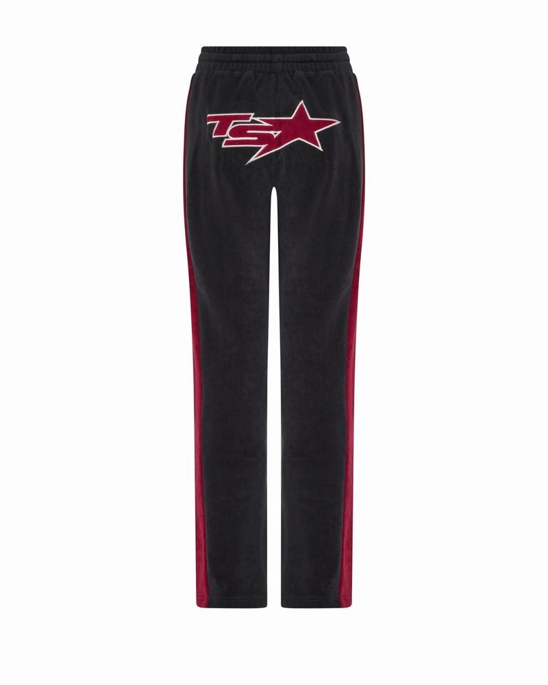 Burgundy Trapstar TS-Star Velour Track Women\'s Pants | KHJOCB-709