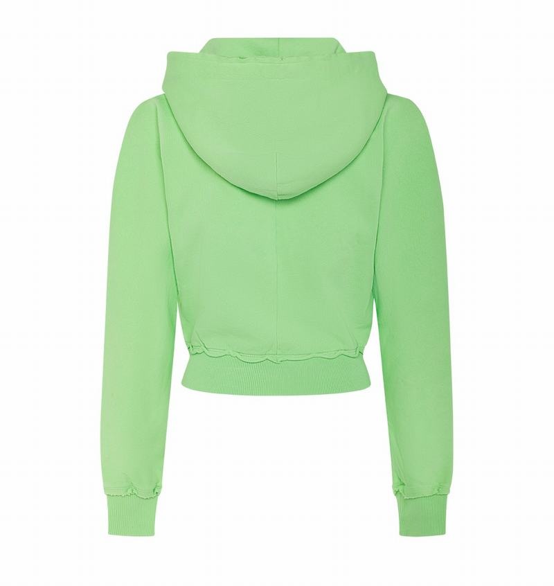 Green Trapstar Irongate Cropped Batwing Zip Hoodie Women's Tracksuits | IRDFOV-623