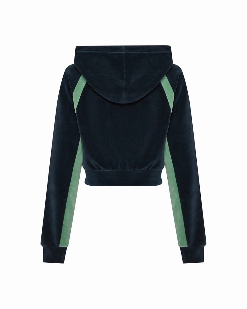 Green Trapstar TS-Star Velour Women's Hoodie | BSNOYD-248