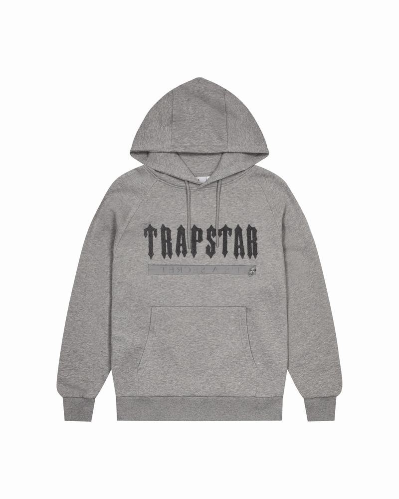 Grey Trapstar Decoded Chenille 2.0 Hoodie Men's Tracksuits | ONTPMZ-408