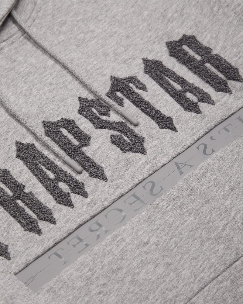 Grey Trapstar Decoded Chenille 2.0 Hoodie Men's Tracksuits | ONTPMZ-408