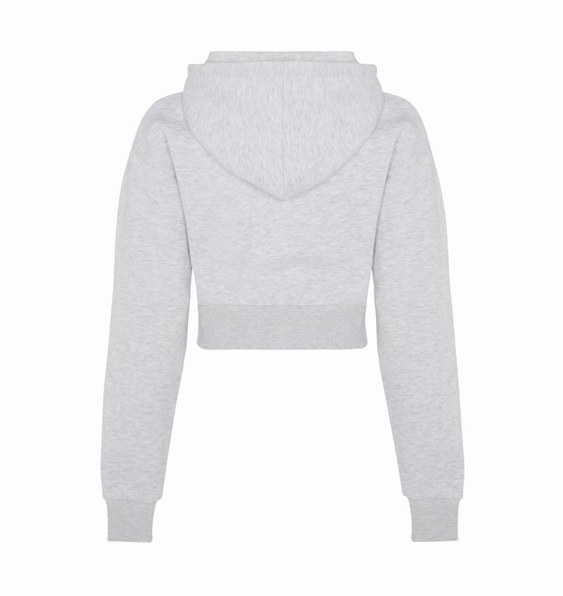 Grey Trapstar Irongate Stud Cropped Hoodie Women's Tracksuits | SKWQJR-875