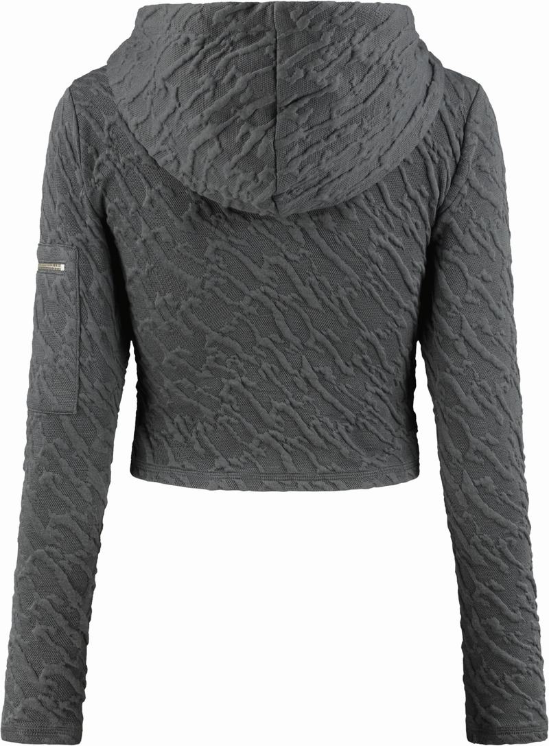 Grey Trapstar Jacquard Fitted Zip Women's Hoodie | MCZIND-983