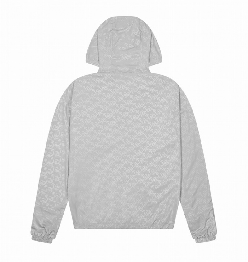 Grey Trapstar Monogram Windbreaker Men's Jackets | BFJAKE-137